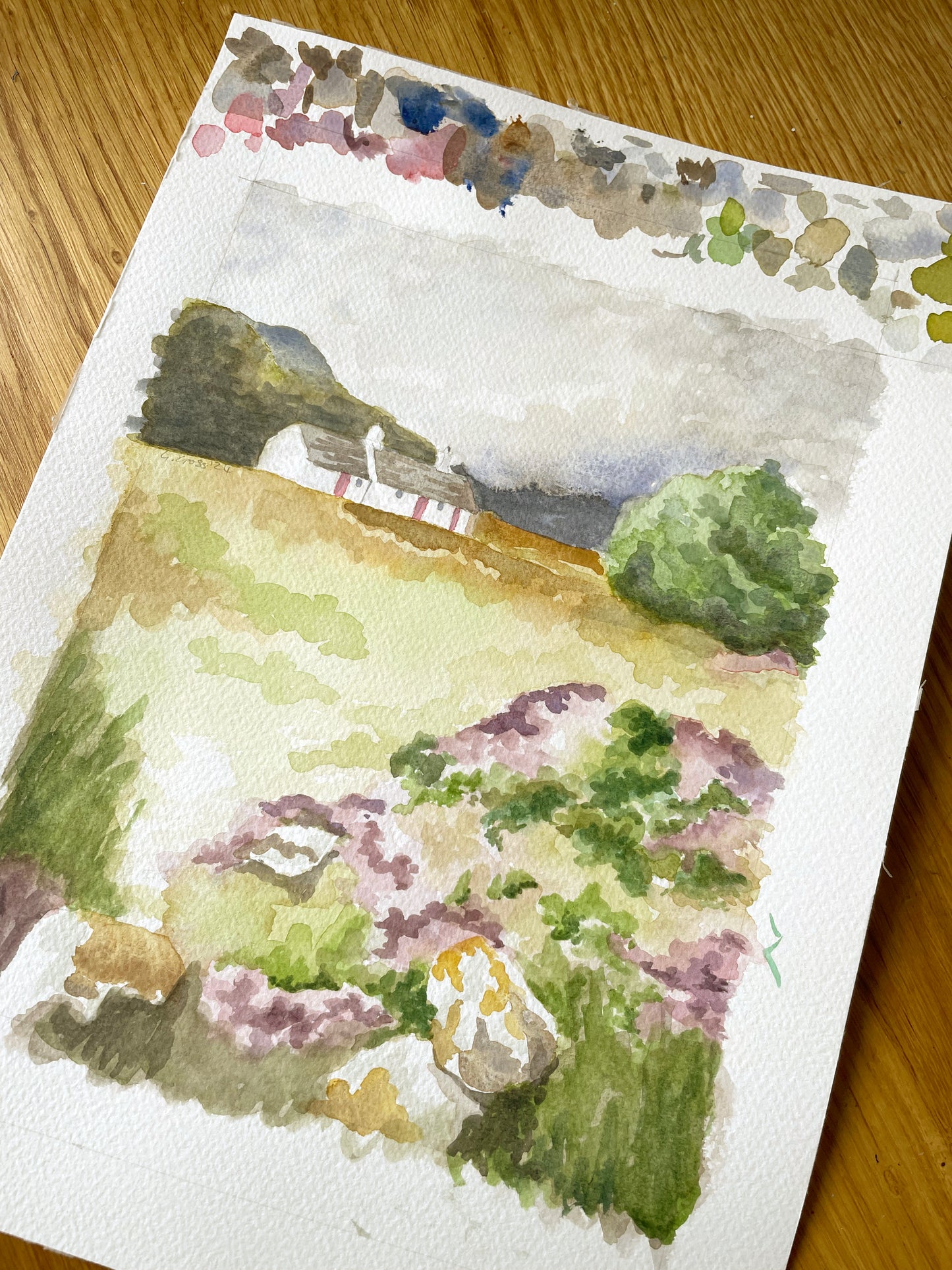 Croft and Heather ~ Original Watercolour Painting
