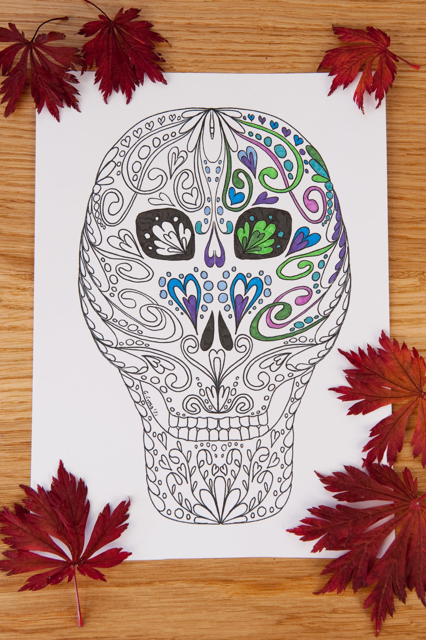 Halloween Colouring Pages Day of the Dead Instant Download