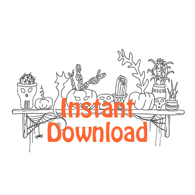 Halloween Cactus Colouring Page Instant Download