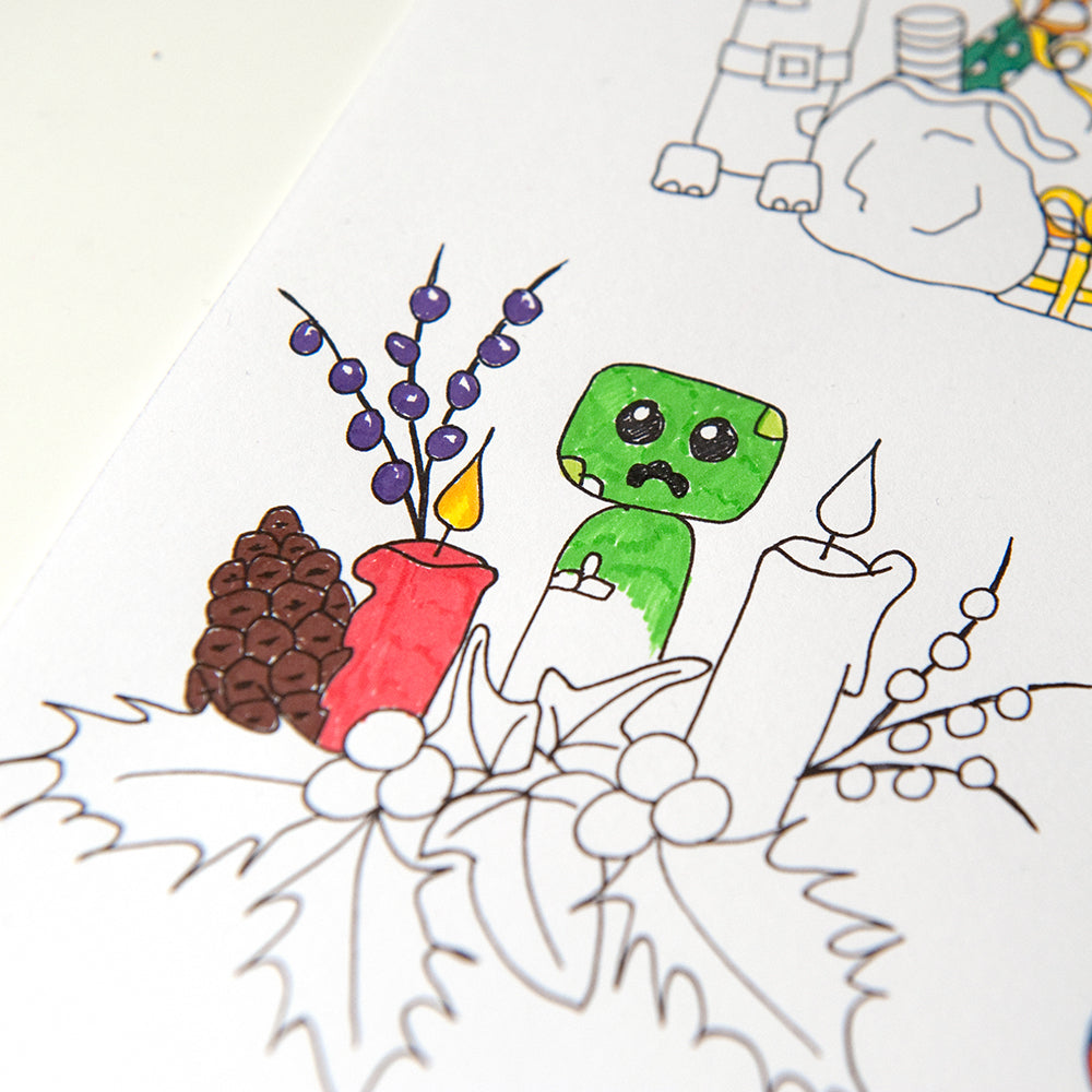 Christmas Minecraft Creepers Colouring Page Instant Download