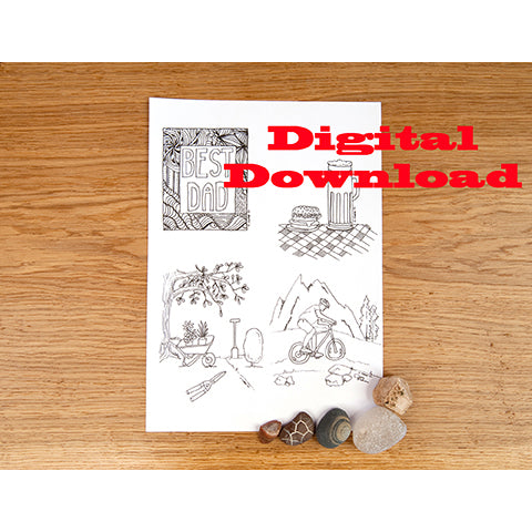 Father's Day Colouring Page Instant Download