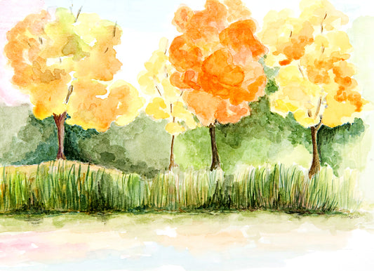 Autumn Trees at Big Waters ~ Original Painting