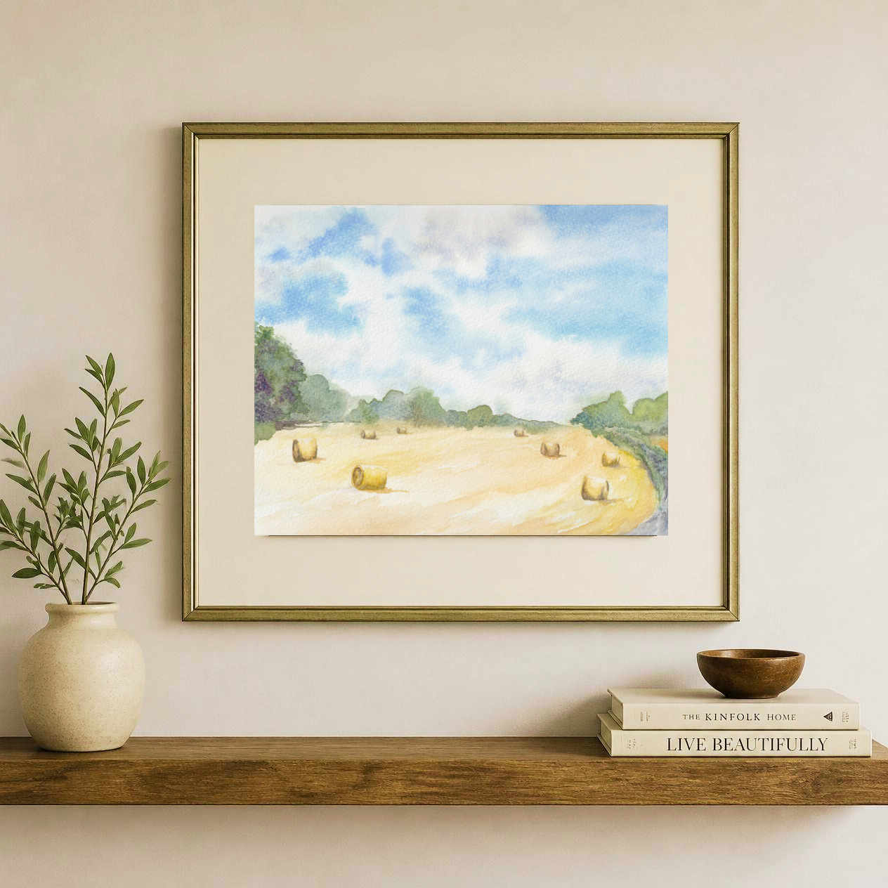 Hay Bales in Wylam Field ~ Original Painting