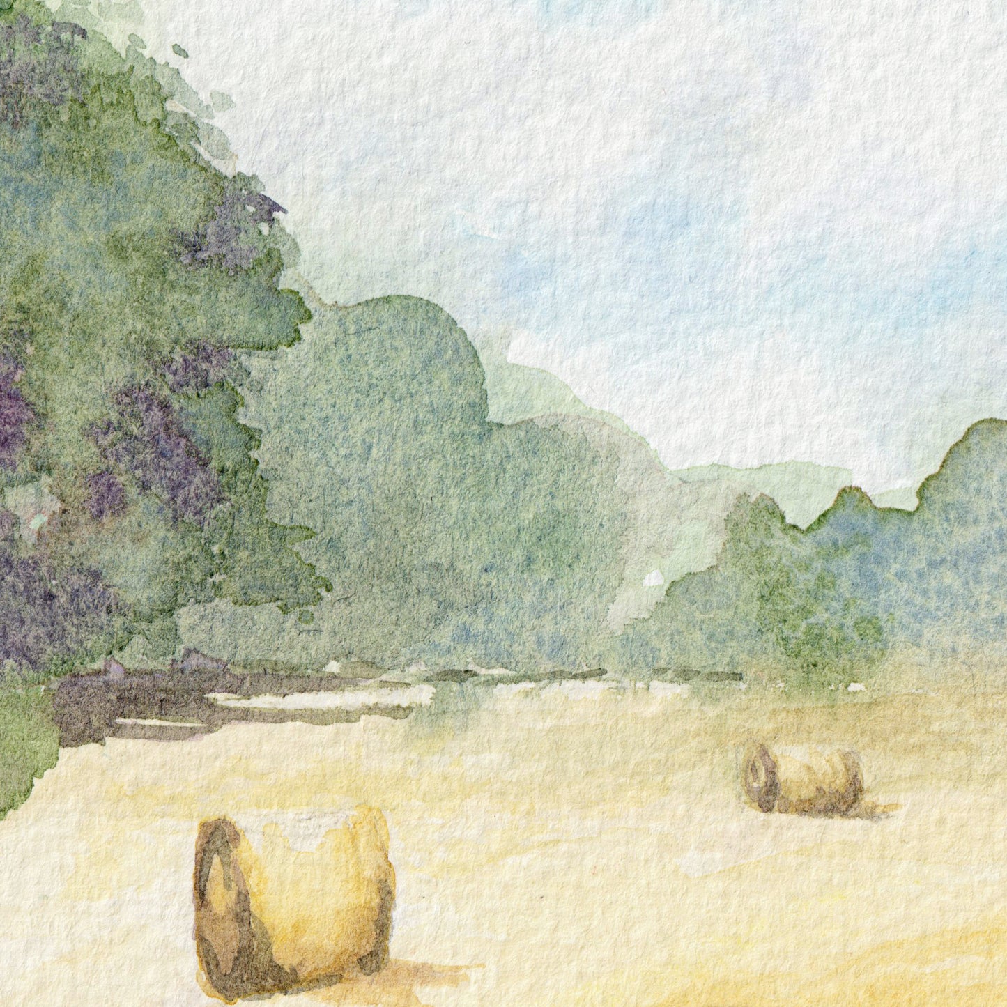 Hay Bales in Wylam Field ~ Original Painting