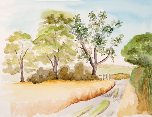 September Field with Trees~ Original Painting