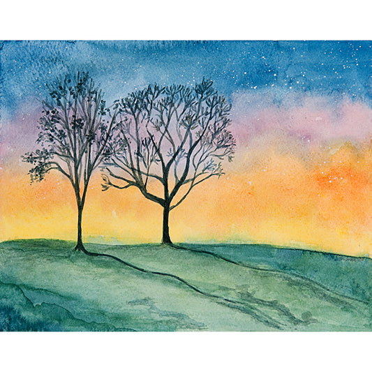 Two Silhouette Trees