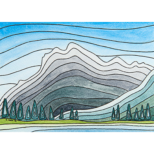 Mount Rundle Contour Landscape ~ Greeting Card
