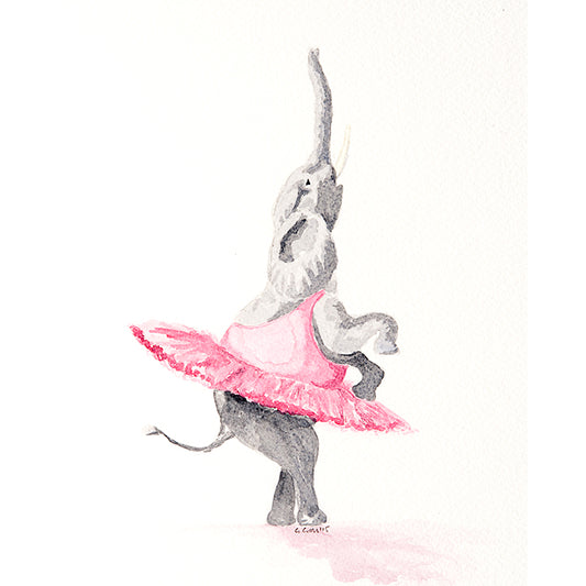 Elephant in Tutu ~ Greeting Card