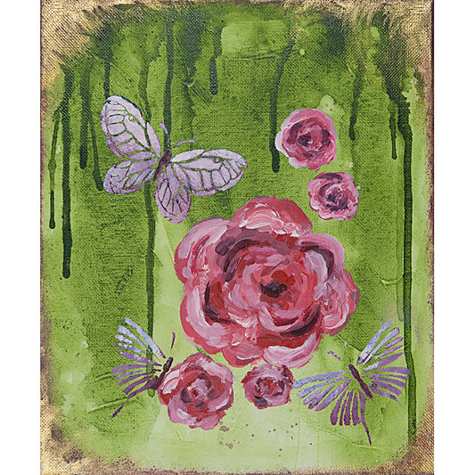 Roses and Butterflies ~ Original Painting