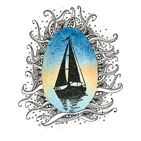 Boat Silhouette ~ Greeting Card